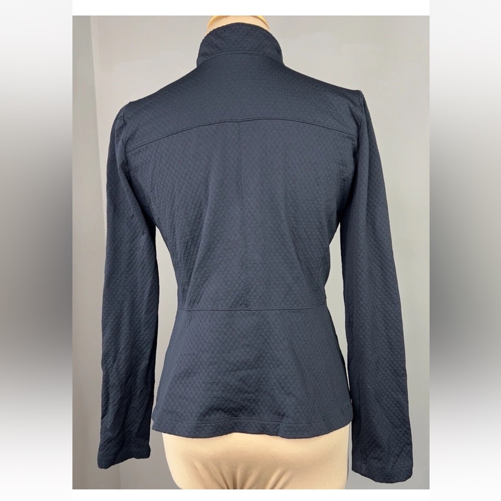 Athleta Textured nylon Puff Shoulder Zip Front Fitted Jacket XS Made in USA - Picture 4 of 5